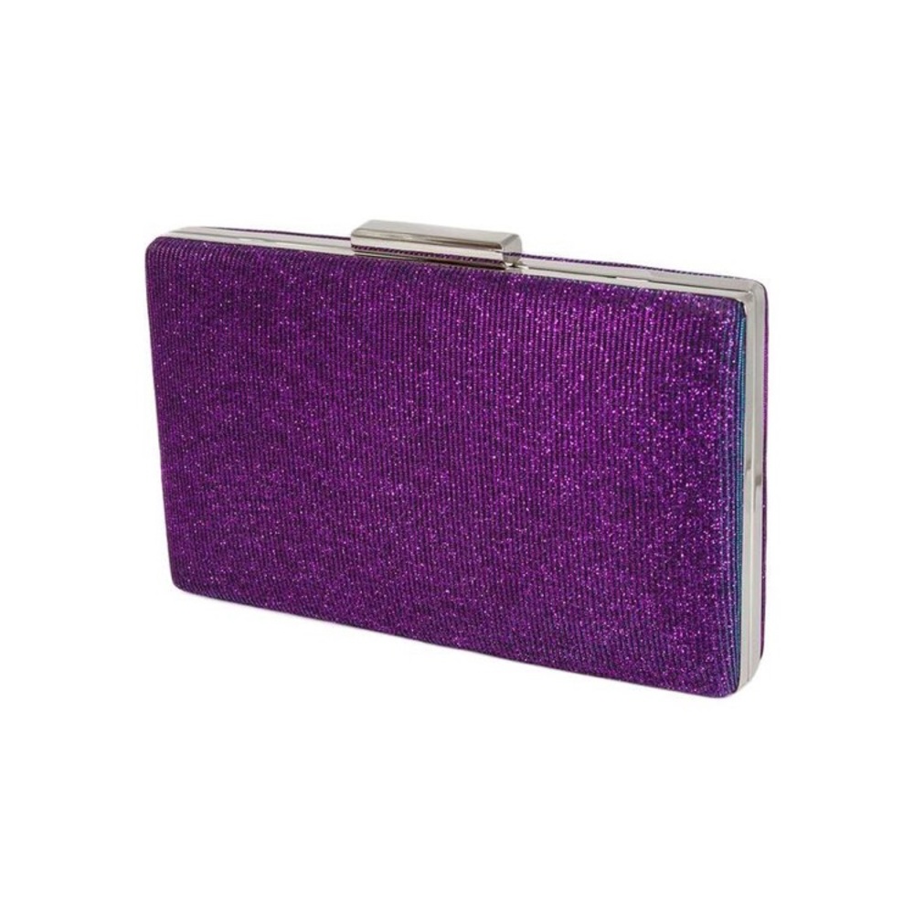 SERI Purple Turquoise Hard Case Clutch Evening Bag